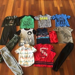 Boys lot Star Wars Dinos tees shorts costume pants